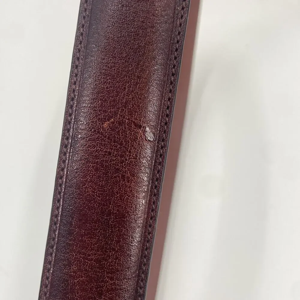Perry Ellis portfolio dark brown leather belt